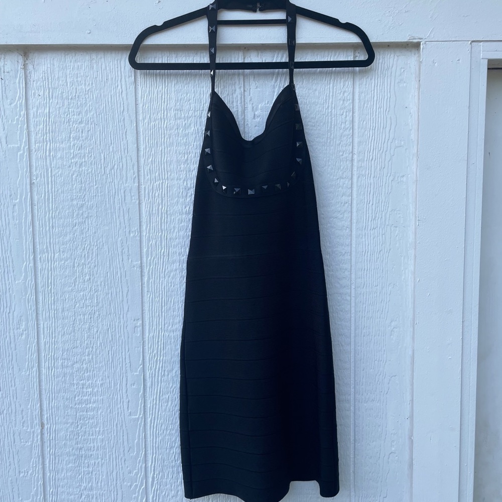 Bebe, bodycon + wrap dress